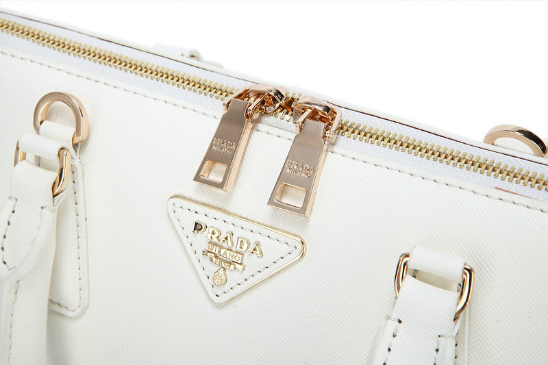 2014 Prada Saffiano Leather Two Handle Bag BL0816 white for sale